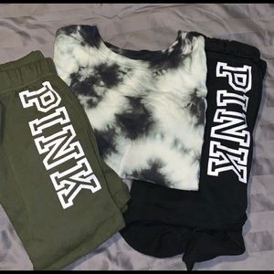 ⭐️ SUPER LOW PRICE PINK VS BUNDLE ONE SIZE SHIRT AND 2 SIZE LARGE SHORTS ALL EUC